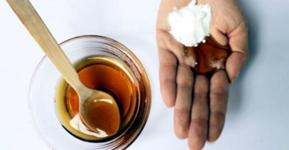 baking soda sareng madu kanggo pembesaran sirit